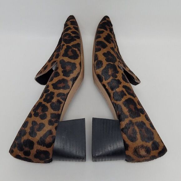 Sole Society Marty Leopard Animal Print Loafers Heel Pointed Vamp Shoes Size 8M - Picture 11 of 12